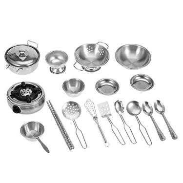 Imagem de Conjunto de panelas de aço inoxidável 16/18/25 peças tampas panela cozinha (18 peças)