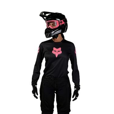 Imagem de Fox Racing Camiseta feminina blackout motocross, preta/preta, média