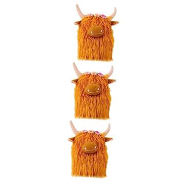 Imagem de Hemobllo 3 Peças Boneca De Iaque Mini Vaca Das Montanhas Brinquedo De Pelúcia De Vaca Brinquedo De Pelúcia Animais Realistas Brinquedo De Vaca De Pelúcia Sofá De Vaca Boneca De Touro Das