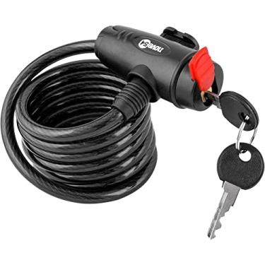 Imagem de Nove54 Cadeado para Bicicleta 150 cm com Chave, Preto