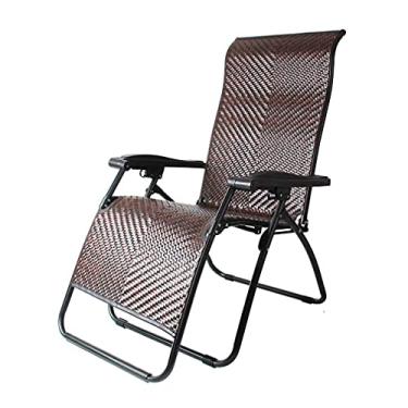 Imagem de Cadeira dobrável de rattan, espreguiçadeira, resistente, gravidade zero, encosto ajustável, espreguiçadeira preguiçosa, cadeiras elásticas (#2) hopeful