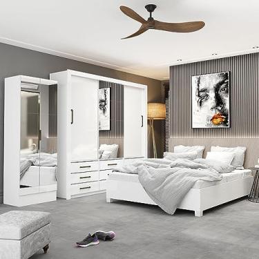 Imagem de Quarto Completo Casal Anjos Plus Sapateira 2 Portas Premium e Cama Carioca Móveis