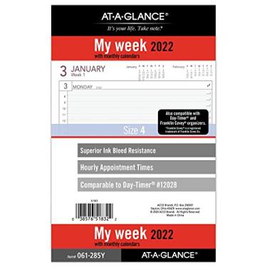 Imagem de Recarga de planejador semanal 2022 da AT-A-GLANCE, 12028 DAY-TIMER, 14,5 cm x 21,5 cm, tamanho 4 (061-285Y)