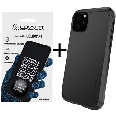 Imagem de Luvvitt – Capa ultraarmadura de reposição de tela de US$ 250 e película de vidro líquido para iPhone XI 11 Pro Max com tela de 6,5 polegadas 2019 – Preta