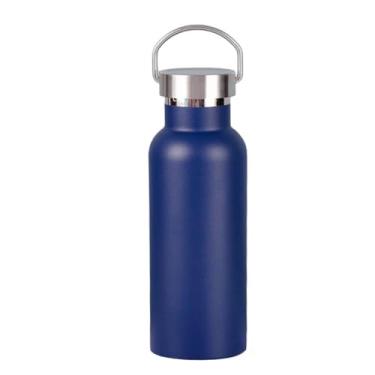Imagem de Gteller Garrafa de água esportiva isolada a vácuo de aço inoxidável de parede dupla com tampa de aço inoxidável portátil, boca larga (azul, 500 ml)