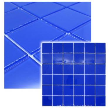 Imagem de Pastilha De Vidro Cristal Piscina Cozinha Banheiro Saunas Resvestimento Decora��o BLUE Grande Azul Grande 30x30cm La Bella Griffe