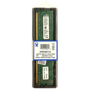 Imagem de Memória Kingston, 4GB, 1600MHz, DDR3 - KVR16N11/4