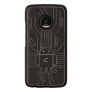 Imagem de Cruzerlite Capa para Moto G5 Plus, capa de TPU Bugdroid Circuit para Motorola Moto G5 Plus – embalagem de varejo – fumê