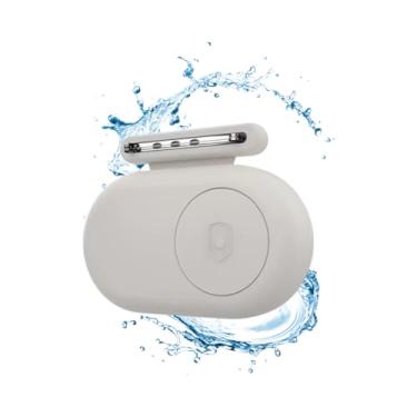 Imagem de Pin Broche De Silicone À Prova D’água Impermeável Compatível Com Localizador Galaxy SmartTag2, Capa Case Com Trava De Segurança, Antiperda Para Roupa De Bebes, Crianças, Adultos – HEISIL (BRANCO GELO)