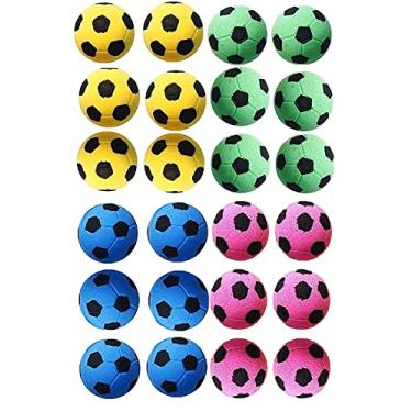 Imagem de GINFH Bola de espuma para gatos, bola de esponja, brinquedo de bola de futebol (mini, bolas de futebol de espuma, 24 peças)