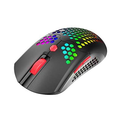 Imagem de ZIYOU LANG Mouse para jogos leve com fio/sem fio, 16 ratos RGB retroiluminados com 7 botões, driver programável, PAW3325 12000DPI, bateria recarregável de 800 mA, mouse de concha de favo de mel leve