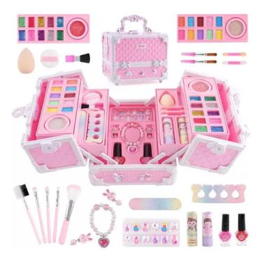 Imagem de Yiyi Bolsa De Maquiagem Infantil, Presente Completo Para O Beauty Sets Real Washable Makeup Kit