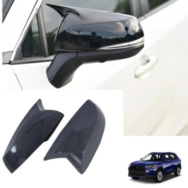 Imagem de Capa de buzina de espelho retrovisor de fibra de carbono para Toyota Corolla Cross 2020-2025