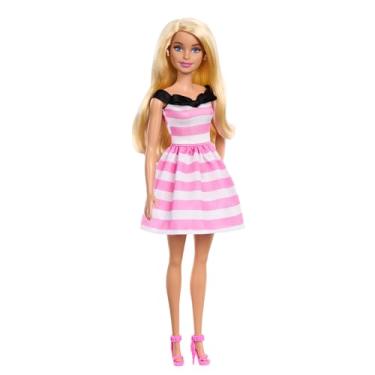 Imagem de Barbie, Boneca Comemorativa do 65º Aniversário da Barbie com Vestido Branco e Rosa