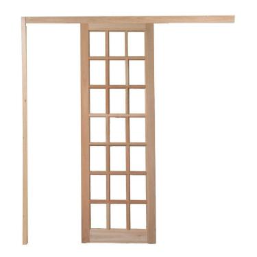 Imagem de Porta Quadriculada C- Kit Madeira 210x80