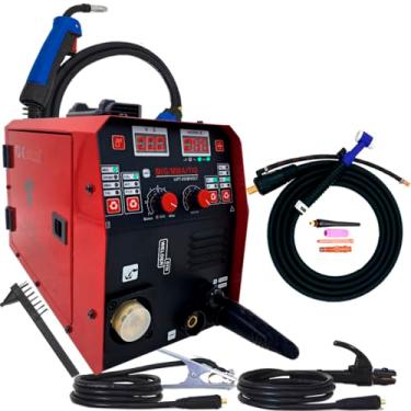 Imagem de Kit Maquina De Solda Inversora Multiprocesso Mig 150 Tig Eletrodo Bivolt 127/220v + Tocha Seca Usk