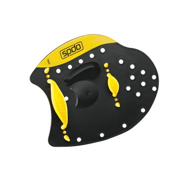 Imagem de Palmar de Natação, Speedo, Power Paddles, Silicone Ajustável com Três Intensidades de Carga, Treino de Braçadas - Amarelo