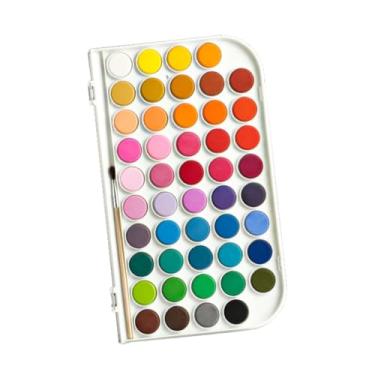 Imagem de Fancyes Conjunto de tinta com pincel e paleta lavável tinta para crianças adultos materiais de arte para amadores todas as idades, 48 Cores
