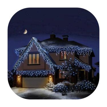 Imagem de Cascata 120 Led 8 Funções Prova D`água Bivolt Fio Branco 3m Uso Externo Natal