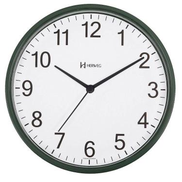 Imagem de Relógio De Parede Preto 22 Cm Herweg Tictac 6101 Verde - Verde