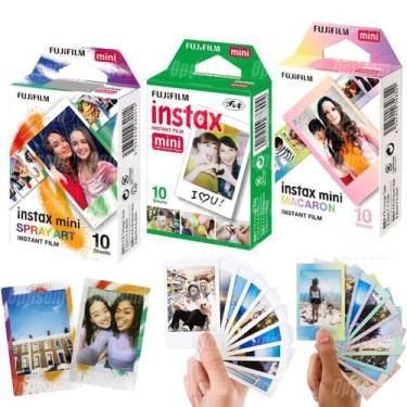 Imagem de Combo 30 Filmes Instax Mini Branca, Spray Art E Macaron - 30 Fotos - f