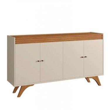 Imagem de Buffet para Sala de Jantar 4 Portas Madrid Mavaular, Off White / Natur