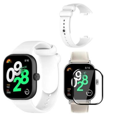 Imagem de Pulseira Silicone Sport para Watch 4 + Pelicula 3D - teck King, Branco