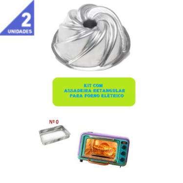 Imagem de Kit de 1 Forma Vulcão Para Bolo Nórdico Nordic Cake + 1 Assadeira Para