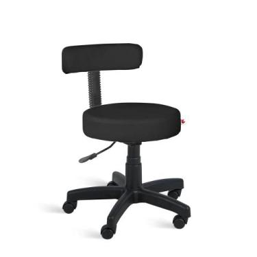 Imagem de Cadeira Mocho Giratória Revestimento sintético - Shopcadeiras,  PRETO