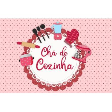 Imagem de Painel De Lona Chá de Cozinha Vermelho - Fabrika de Festa, 100x070cm