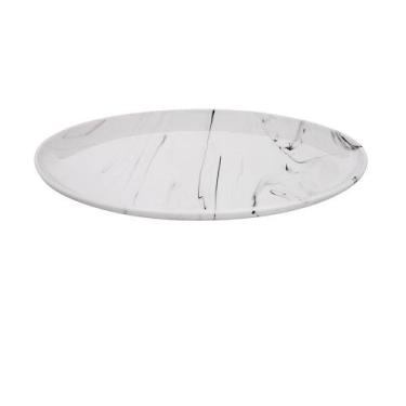 Imagem de Travessa Porcelana Oval Marmorizada Marble 40 cm HAUSKRAFT