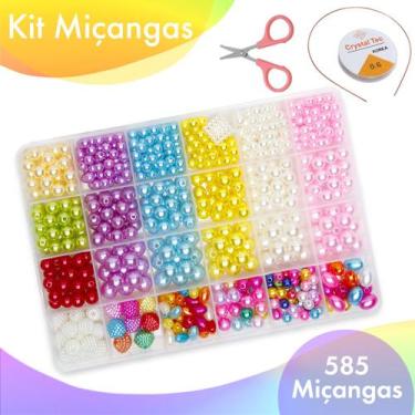 Imagem de Kit Pulseira Infantil De Miçangas C/585 Peças - 15 Nybc