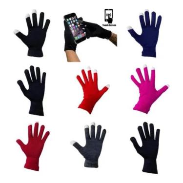 Imagem de Kit 02 Luva Tricot Touch Screen Smartphone Celular Inverno Preta - Luv