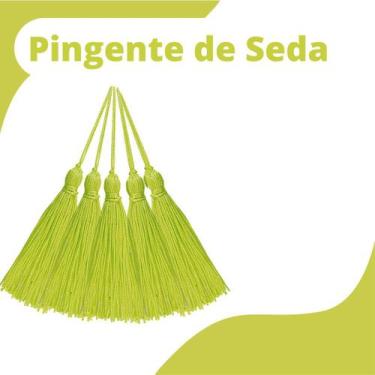 Imagem de Pingente De Seda Tassel - Franja - Verde Neon  - Com 100 Unidades - Ny