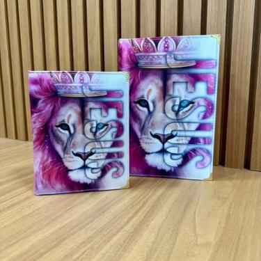 Imagem de Kit mãe e filha Leão Jesus Pink ARC sbb - Capa dura acolchoada com índ