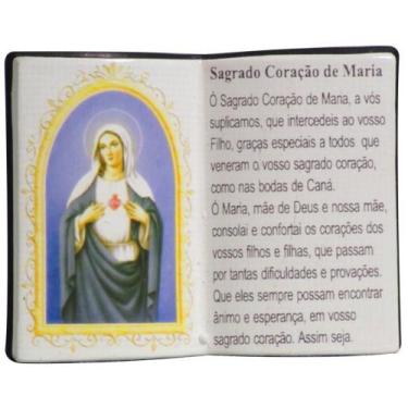 Imagem de Livro de Oração Coração Maria Resina Porta Caneta 15cm - Zona Livre