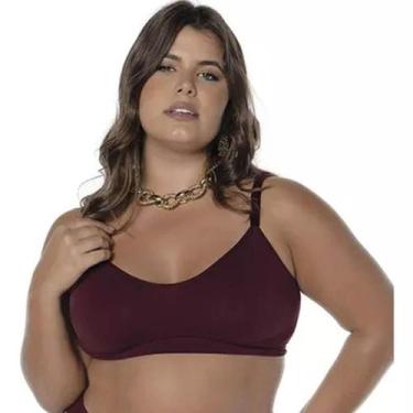 Imagem de Sutiã Sustentação Demillus Ultraleve 61156 Plus Size, ÚNICO, Vinho