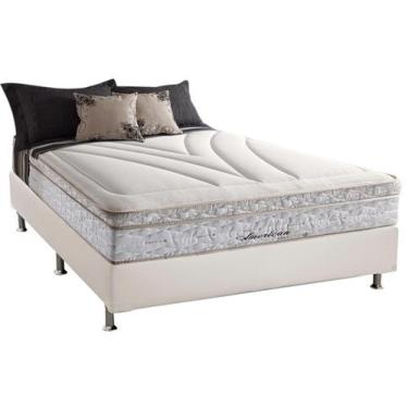 Imagem de CONJUNTO: BOX + COLCHÃO HERVAL AMERICAN MAXSPRING CASAL 1,38x1,88