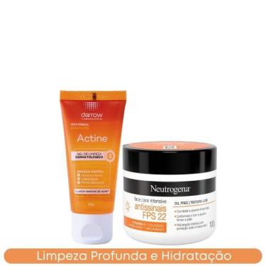 Imagem de Kit Gel de Limpeza Facial Antiacne 60g Actine Darrow + Hidratante Face