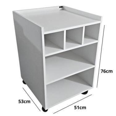 Imagem de 5 Nichos -carrinho Auxiliar P/ Cabeleireiros Estética Em Mdf - Deki Mó