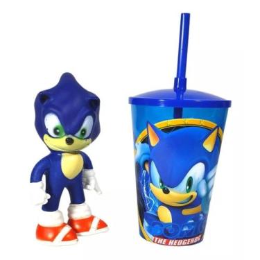 Imagem de Kit Boneco Sonic Sega + Copo Twister Coponudo 480 Ml - abc kids