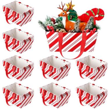 Imagem de Pinkunn 48 cestas de Natal vazias para presentes, cestas de presente vazias, vermelhas...