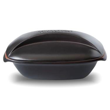 Imagem de Römertopf Culinario Torrador de argila | Forno holandês antiaderente | Panela de argila saudável | Assadeira de argila | Recipiente de cozinha versátil - 3 litros para até 4 pessoas - Preto
