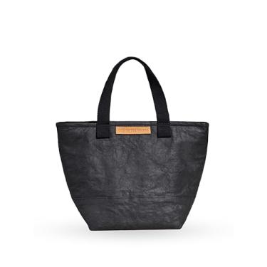 Imagem de Out of the Woods Mini Shopper – Lancheira isolada resistente à água – Lancheira leve e reutilizável – Lancheira vegana com alças – Lancheira pequena sustentável vegana, ébano