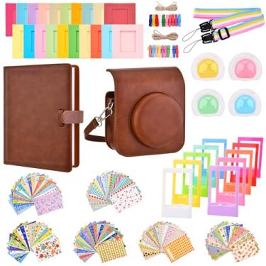 Imagem de Sunmns Kit de acessórios para câmera instantânea Mini 12, pacote de acessórios compatível com câmera instantânea Instax Mini 12, inclui capa, álbum, adesivos, molduras de fotos, moldura de papel,