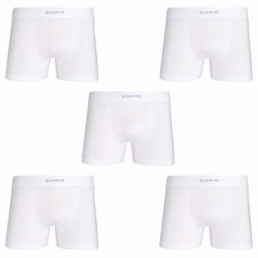 Imagem de Kit com 5 cuecas lupo boxer micromodal 661-001, Branco, M