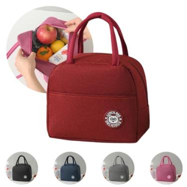 Imagem de Bolsa Térmica Marmiteira Lancheira Ideal para Alimentos Academia e Trabalho À Prova de Vazamentos (Vermelho)