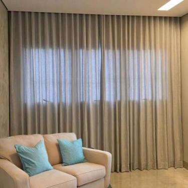 Imagem de Cortina Gaze De Linho 4 Metros Trilho Suíço Premium - Stanzanni Bordad