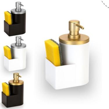 Imagem de Dispenser para Detergente 600ML Com Porta Bucha Cozinha Pia Balcão - A