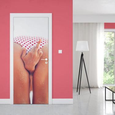 Imagem de Adesivo de Porta Mulher Gesto Obsceno 01 - Império da Impressão, G - 9